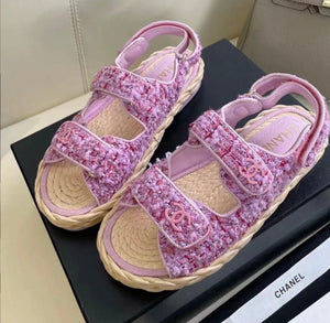 CC Tweed Dad Sandals