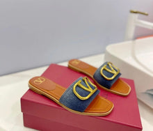 Load image into Gallery viewer, V Logo Denim Sandals
