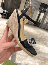 Load image into Gallery viewer, Leather Platform Espadrilles
