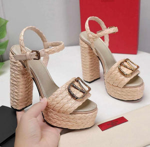 V Logo Sandals